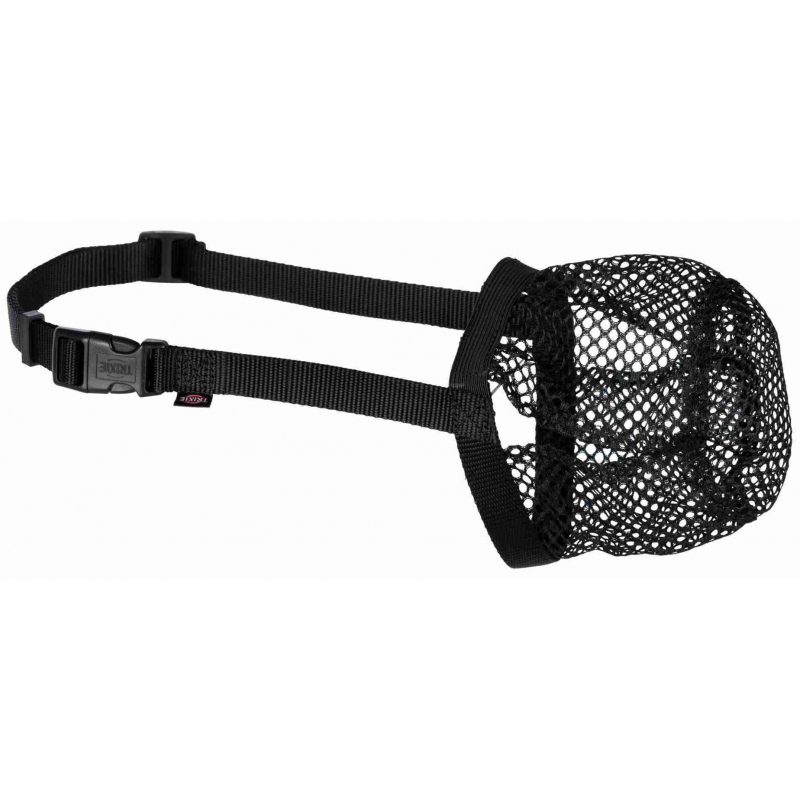Ochranný náhubok polyester sieťka M-L čierny, 27 cm