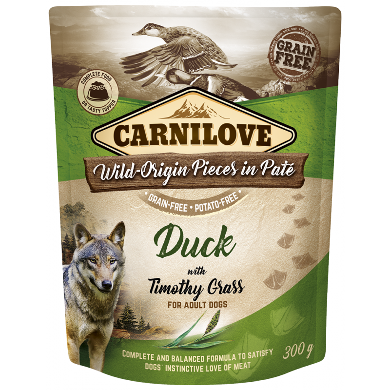 Carnilove Dog Pouch Paté Duck with Timothy Grass 300g