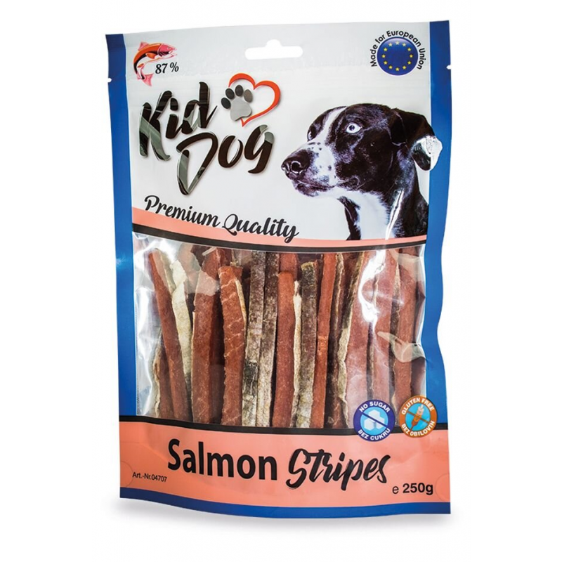 KIDDOG 100 % losos v prúžku 250 g