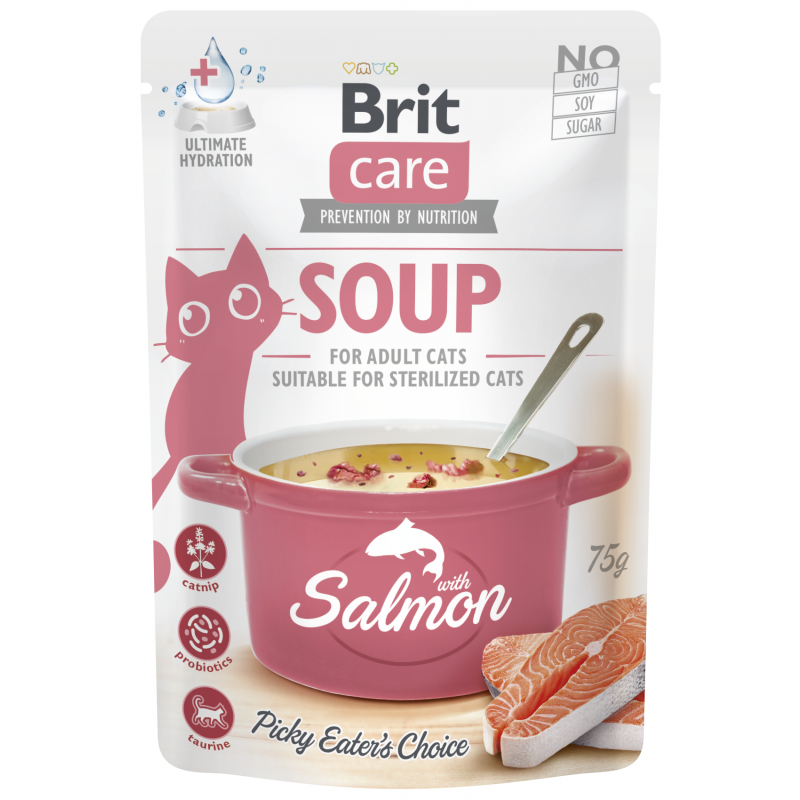 Brit Care Cat Soup with Salmon 75g (min. odběr 15 ks)