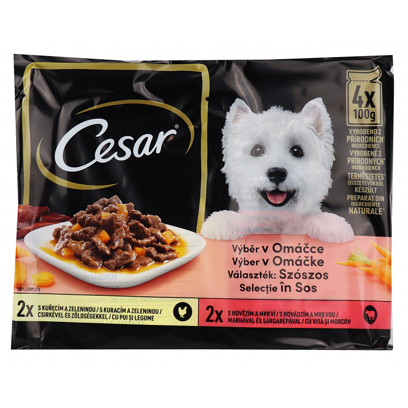 Cesar Selection vrecko v šťave 4x100g