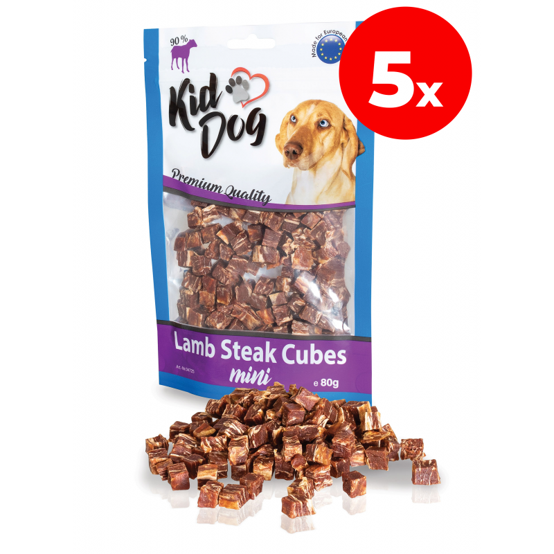 KIDDOG mini kocky z jahňacieho mäska 5 x 80 g