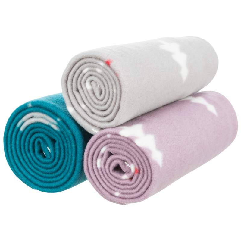 Vianočná deka NIVIA 100x70 cm, fleece, šedá/berry/petrolejová