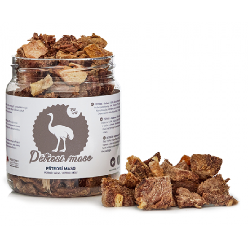 Raw Raw pochúťka mrazom sušené Pštrosie mäso 90g