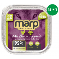 Marp Mix vanička pre psy kura+zelenina 16x100g (15 + 1 ZDARMA)