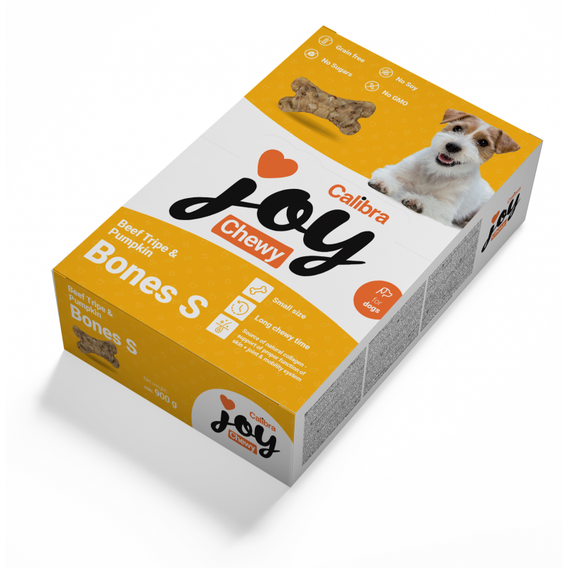 Calibra Joy Dog Chewy Beef Tripe & Pumpk. Bones S 900g