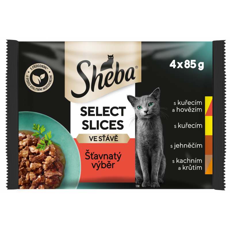 Sheba vrecko Šťavnatý výber v šťave 4x85g