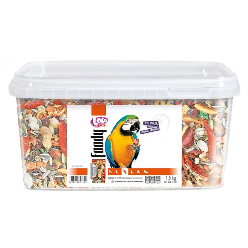 LOLO BASIC kompl.krmivo pre veľké papagáje 3L/1,5kg kýblik