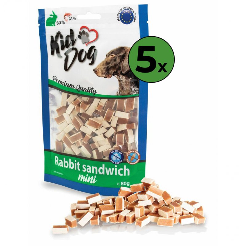 KIDDOG MINI králičí sendvič 5 x 80 g