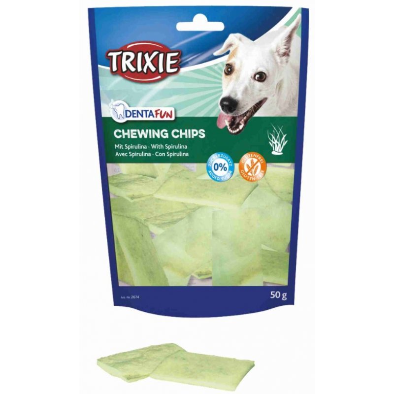 Trixie Chewing Chips žuvacie plátky s riasou 50g