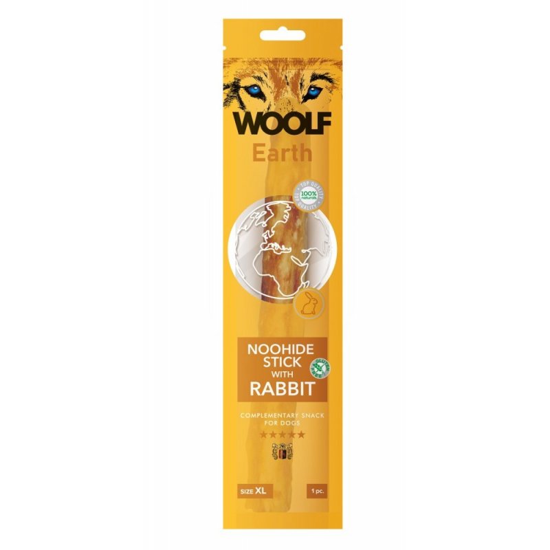 Woolf pochúťka Earth NOOHIDE XL Stick with Rabbit 85g