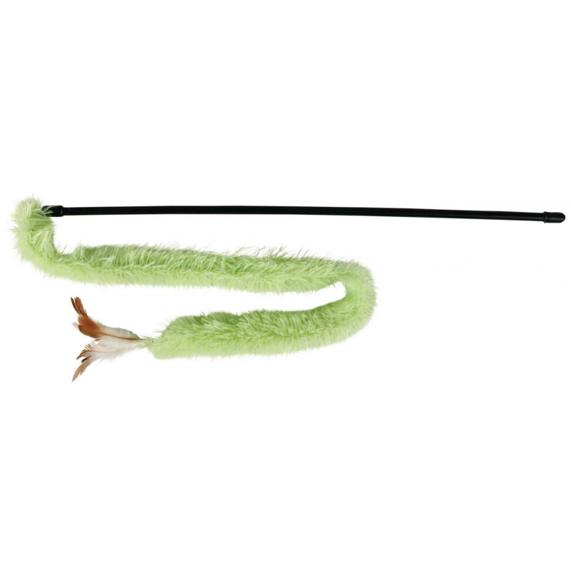 Udička s plyšovým chvostom a perím 48 cm
