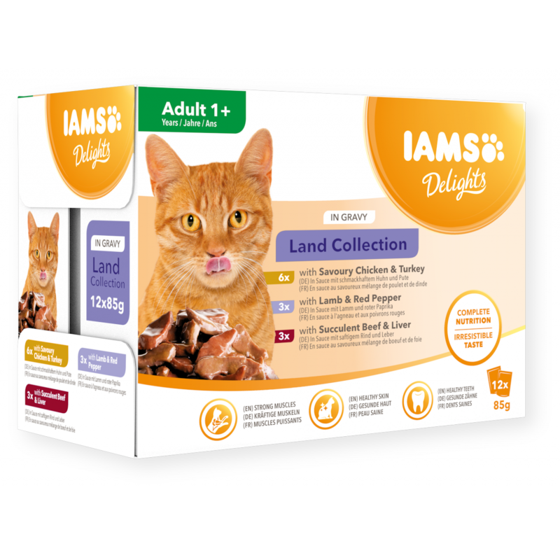 Iams Cat suchozem. mäso v omáčke multipack 12x85g