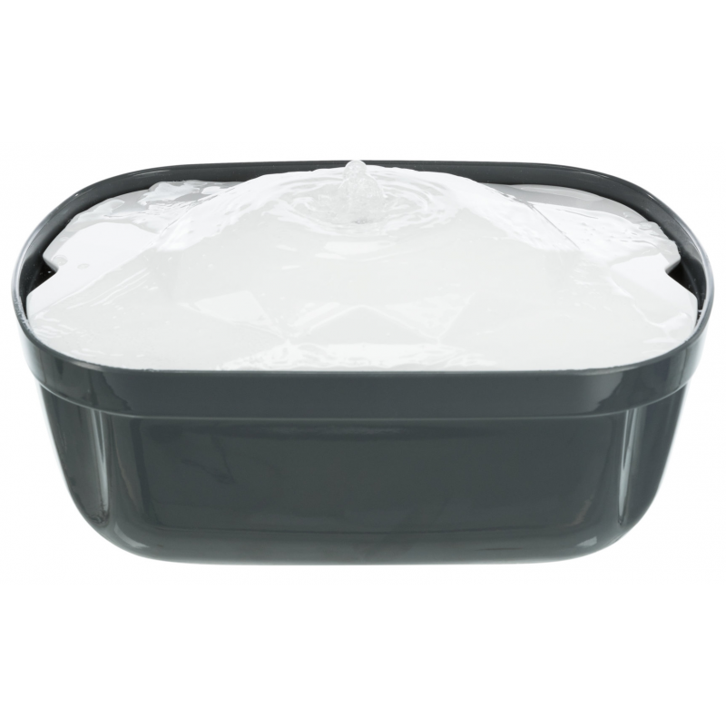 Pítko fontána Polygon, melamín/silikón, 2.5 l/ 28 × 11 × 22 cm, šedá/biela