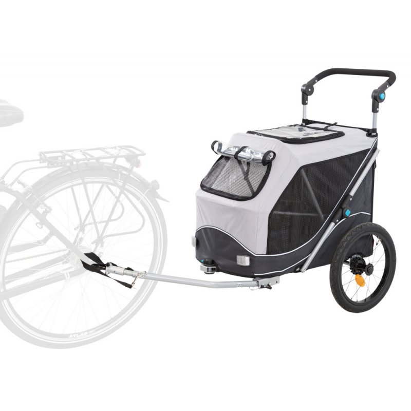 Vozík za bicykel, s funkciou rýchleho skladania L 74 x 95 x 103/143 cm šedý