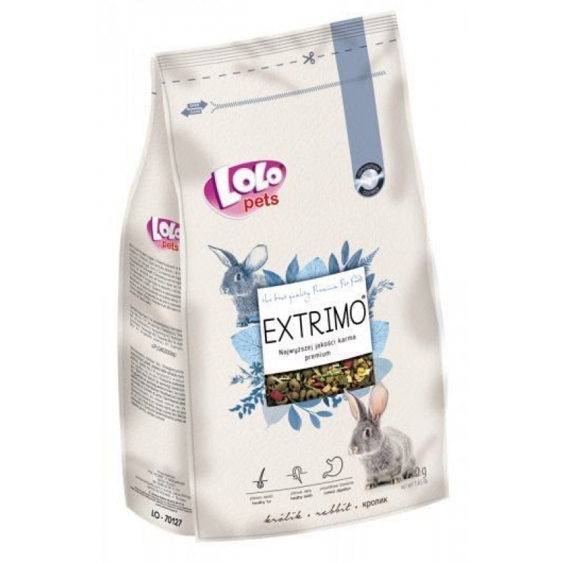 EXTRIMO kompletné krmivo pre králiky v sáčku so zipsom 750 g