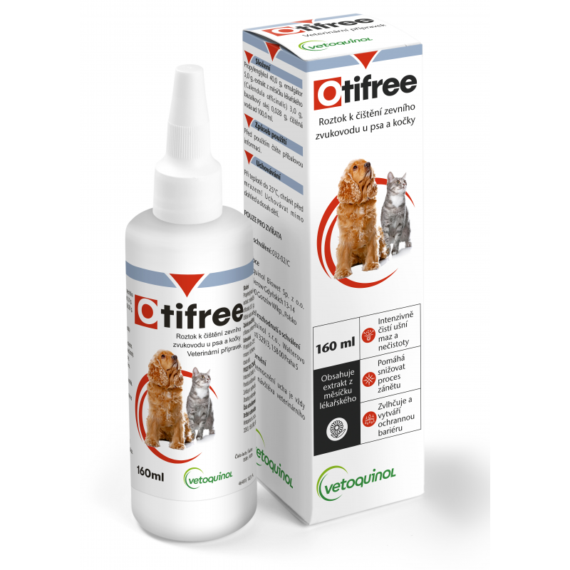 Vetoquinol Otifree gtt 160ml (čistenie uší)