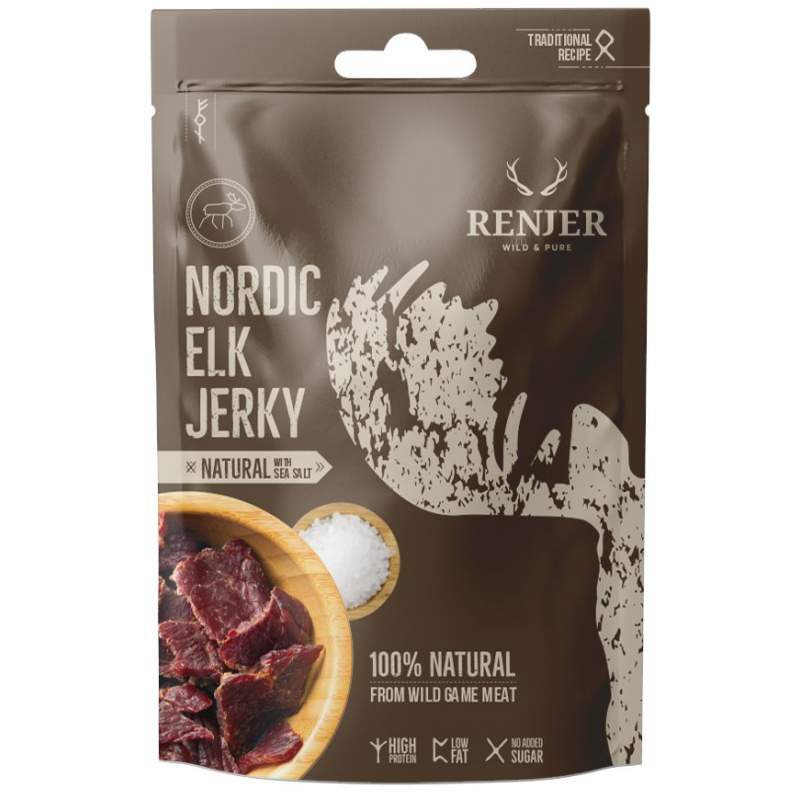 RENJER Traditional Nordic Elk (Losie) Jerky Sea Salt 25g