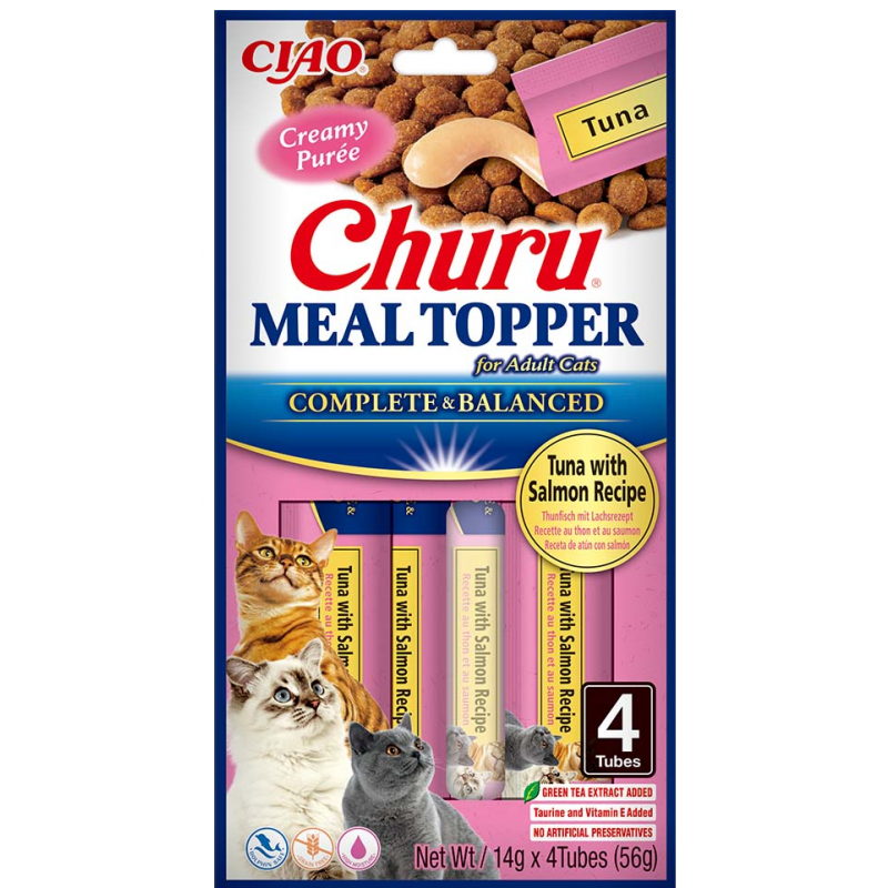 Churu Cat Meal Topper Tuna with Salmon Recipe 4x14g