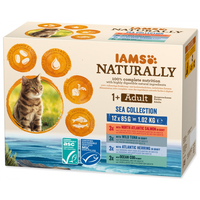 Iams Cat morské mäso v omáčke multipack 12x85g