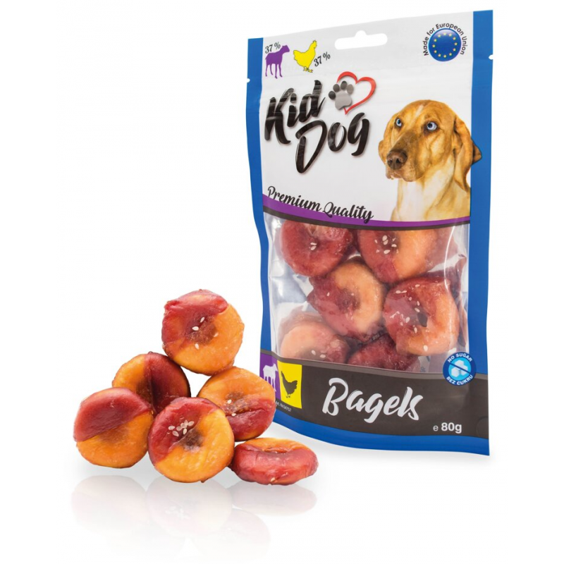 KIDDOG jehněčí & kuřecí Bagel 80 g (min. odběr 5 bal.)