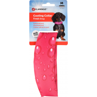 Flamingo Chladiaci obojok pre psov vzor kvapky fuchsia M 28-36cm