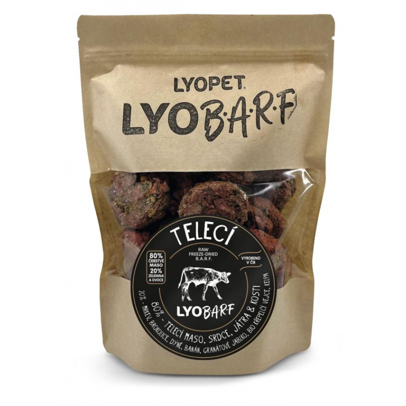 LYOPET LyoBARF Veal 6 ks (teľacie BARF pre psov)