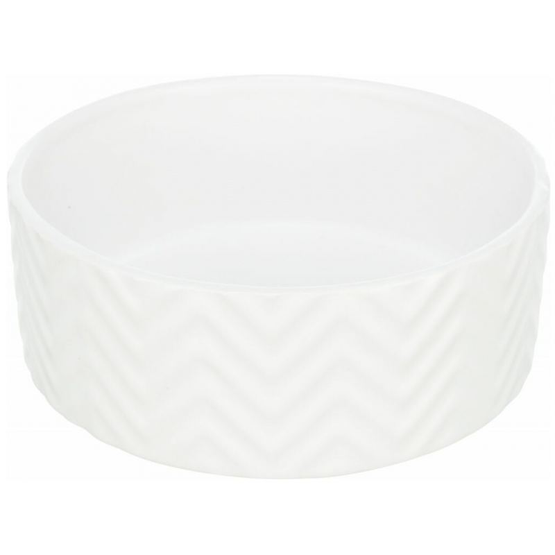 Keramická miska 0,9 l/ø 16 cm, vrúbkovaná, biela