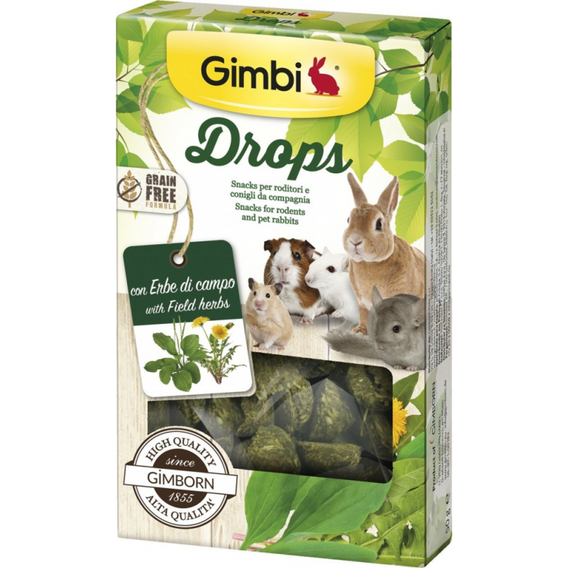 Gimbi Drops pre hlodavce s poľnými bylinkami 50g