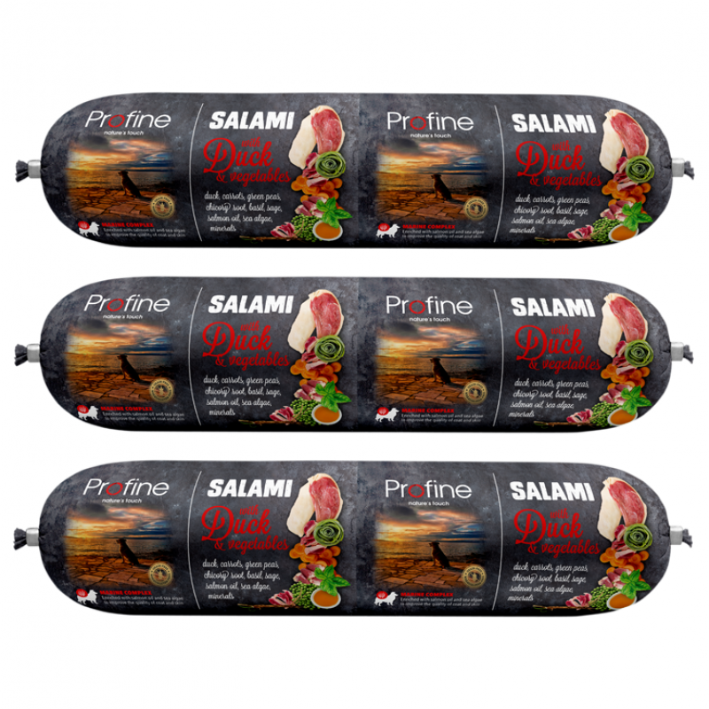 3x Profine Salami Duck & Vegetables 800g