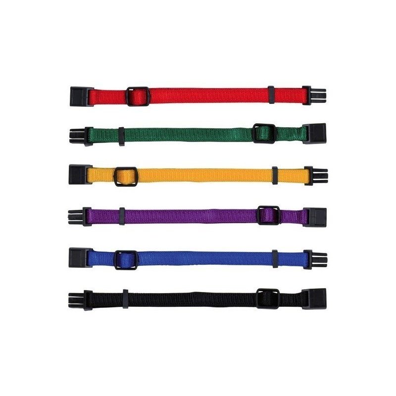 Obojok nylon pre šteňatá rozl.červená-čierna M-L 6ks Trixie