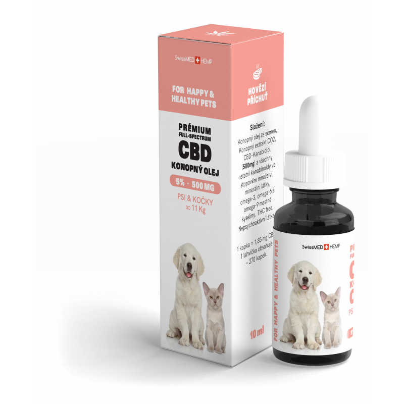 CBD olej pre malé psy a mačky 5%, 10ml