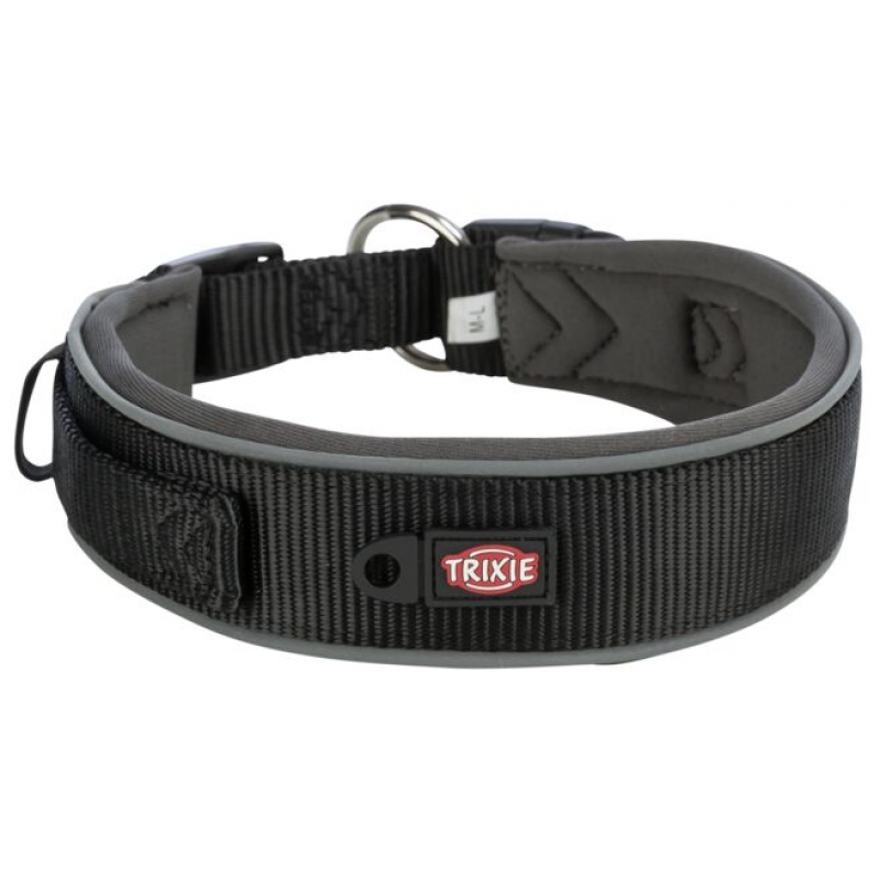 PREMIUM obojok extra široký, M-L: 40-48 cm/40 mm, čierna/grafit