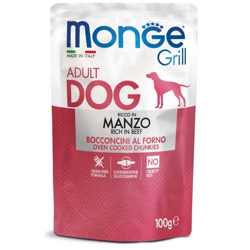 MONGE GRILL kapsička s hovädzím mäsom pre psov 100 g