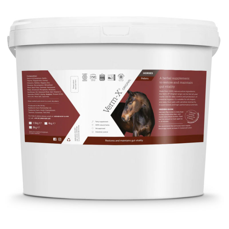 Verm-X Prírodné pelety proti črevným parazitom pre kone 8kg
