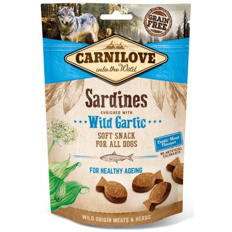 Carnilove Dog Semi Moist Snack Sardines enriched with Wild garlic 200g
