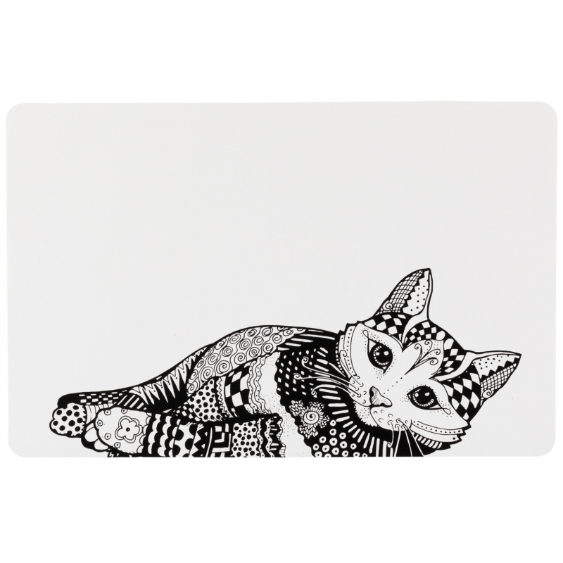 Prestieranie Place Mat mačka 44 x 28 cm bielo/čierne