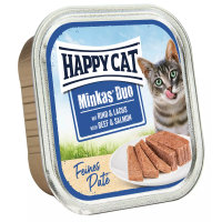 Happy Cat Minkas Duo Rind & Lachs Paté 100 g (min. odber 16 ks)