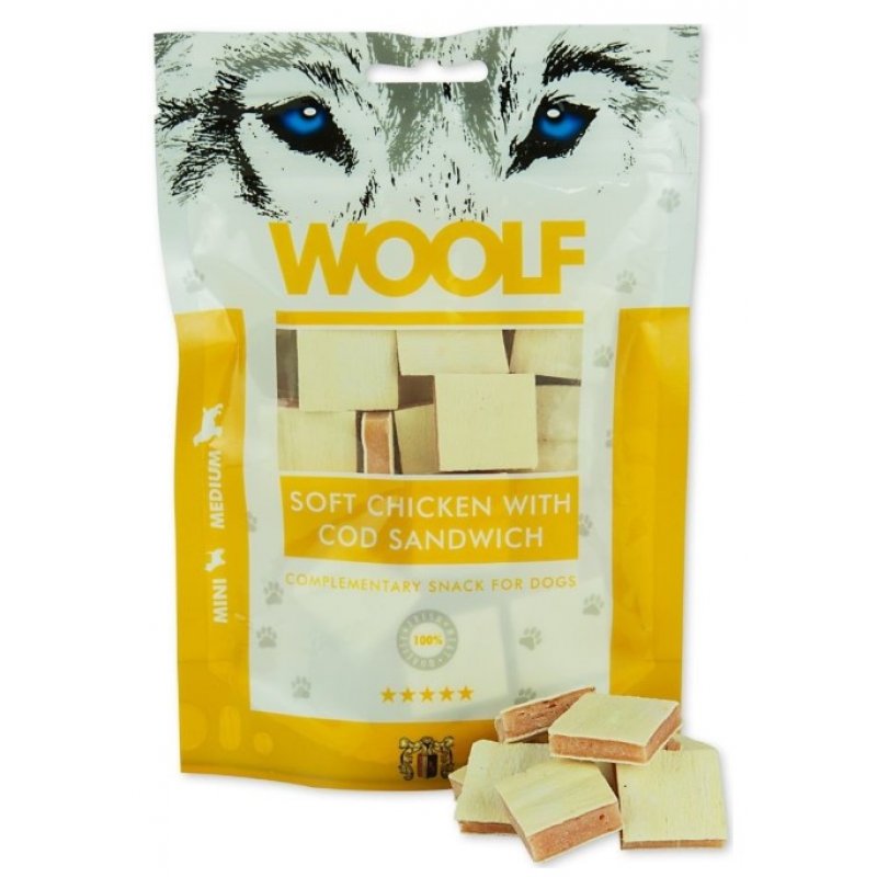 WOOLF Soft Chicken with Cod sandwich 100g