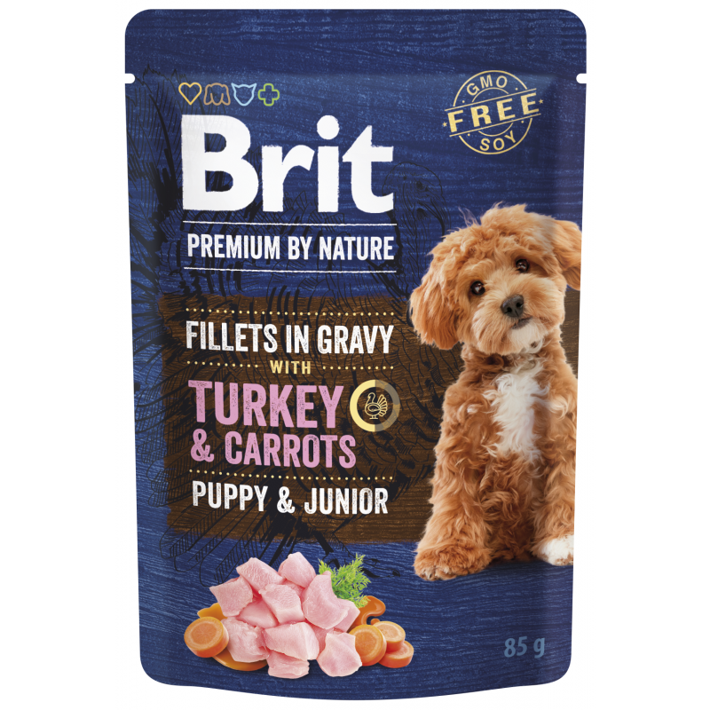 Brit Premium by Nature Fillets in Gravy with Turkey & Carrots Puppy & Junior 85