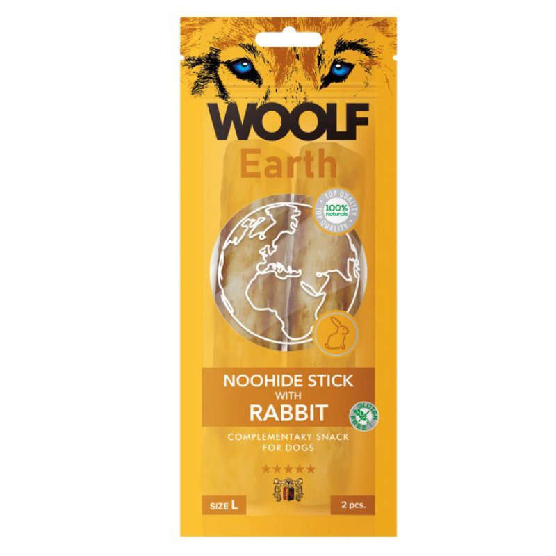 Woolf pochúťka Earth NOOHIDE L Sticks with Rabbit 85g