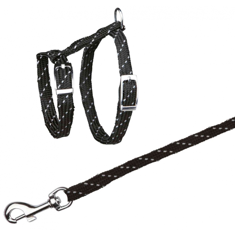 Nylonový postroj reflexný pre mačiatka, nylon 18-35cm/10mm1,3m