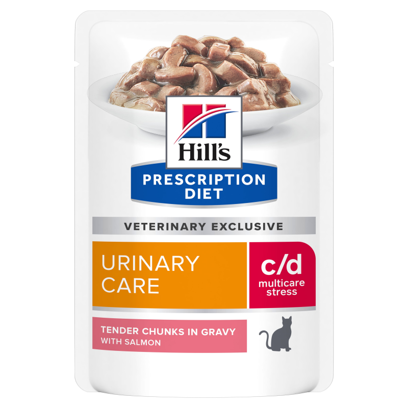 Hill's Feline PD C/D Urinary Stress Salmon Vrecko 12x85g