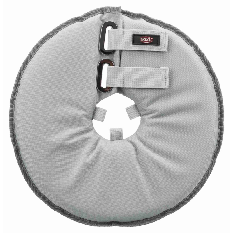 Ochranný mäkký golier "disk", L-XL: 53-56 cm/27 cm, polyester/pena, sivá