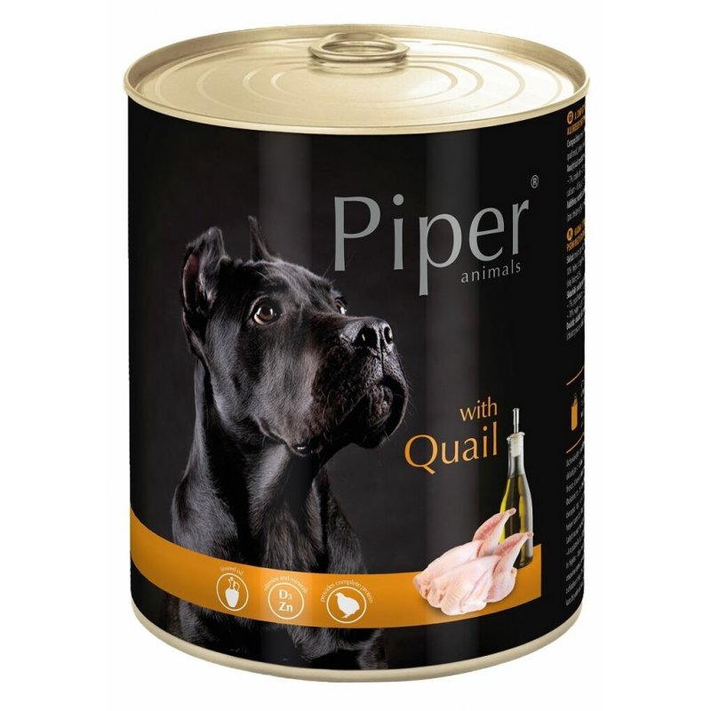 PIPER s prepeličkou, konzerva pre psov 800g