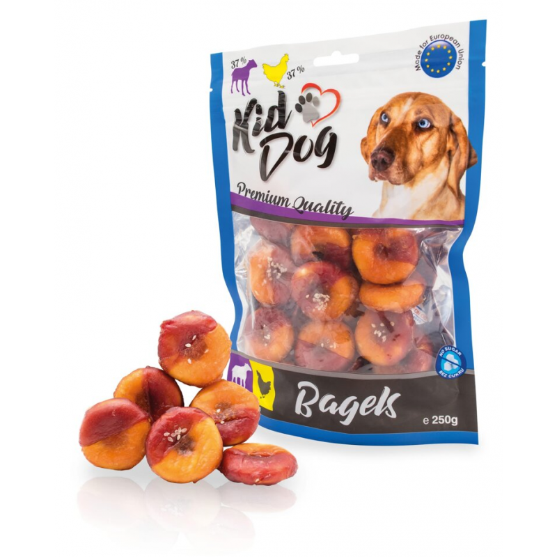 KIDDOG jehněčí & kuřecí Bagel 250 g (min. odběr 5 bal.)
