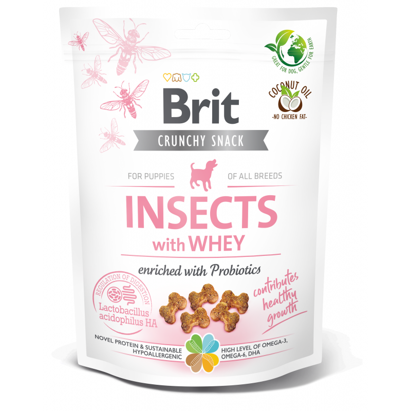 Brit Care Dog Crunchy Cracker - Insects with Whey and Probiotics 3 x 200 g