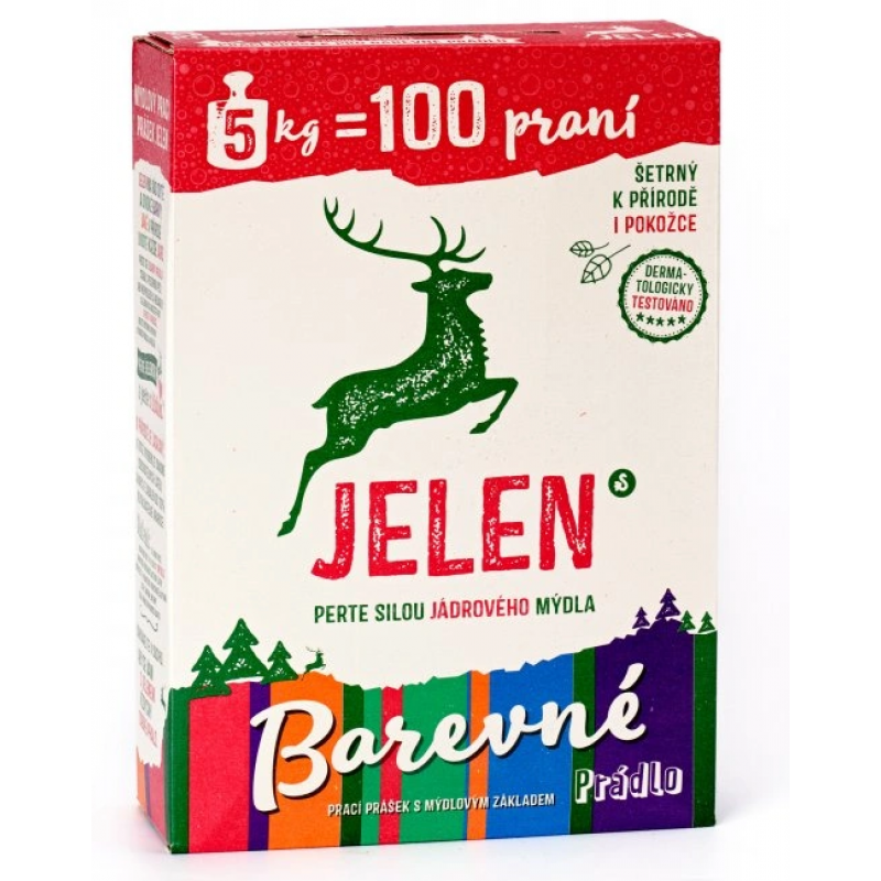 Prací prostriedok Jelen mydlový prášok Color 5kg BOX