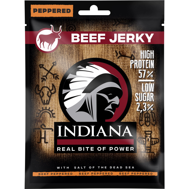 INDIANA Jerky hovädzie Peppered 25g