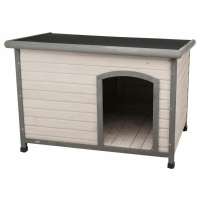 Natura búda pre psa s rovnou strechou S-M 85 x 58 x 60 cm, šedá